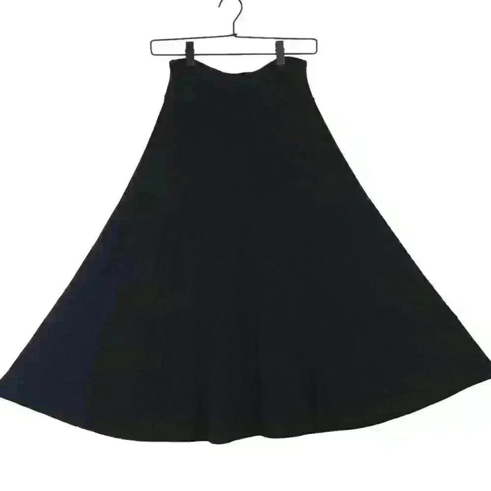 Michael Stars Black Midi A-Line Elastic Waist Stretchy Draped Skirt‎ Size XS